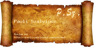 Pauli Szalviusz névjegykártya